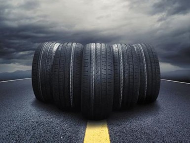 Tyres on road
